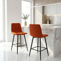 2 chaises hautes / tabourets H65 cm tissu orange - CURIO
