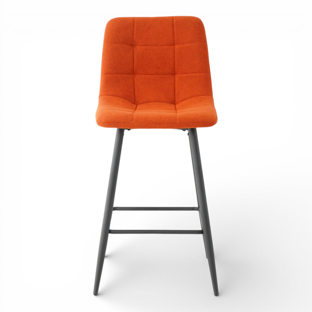 2 chaises hautes / tabourets H65 cm tissu orange - CURIO