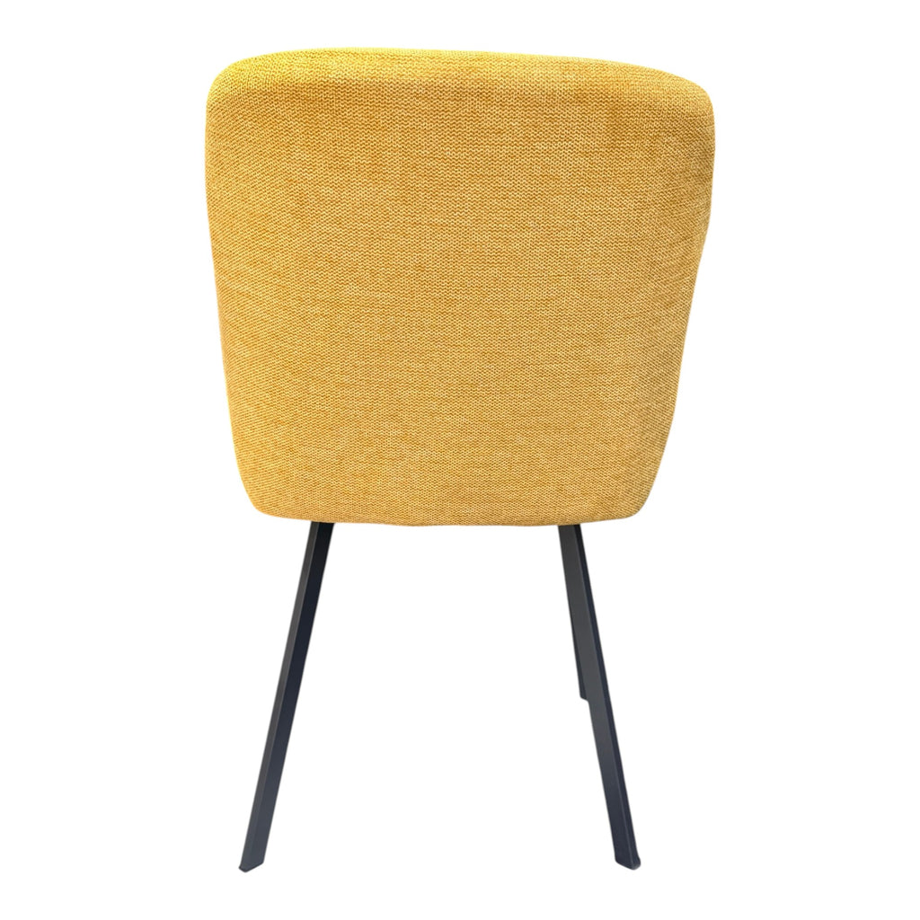 Lot de 2 chaises avec accoudoirs tissu jaune pieds métal noir - MOON