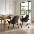 Lot de 2 chaises avec accoudoirs tissu noir pieds métal noir - MOON