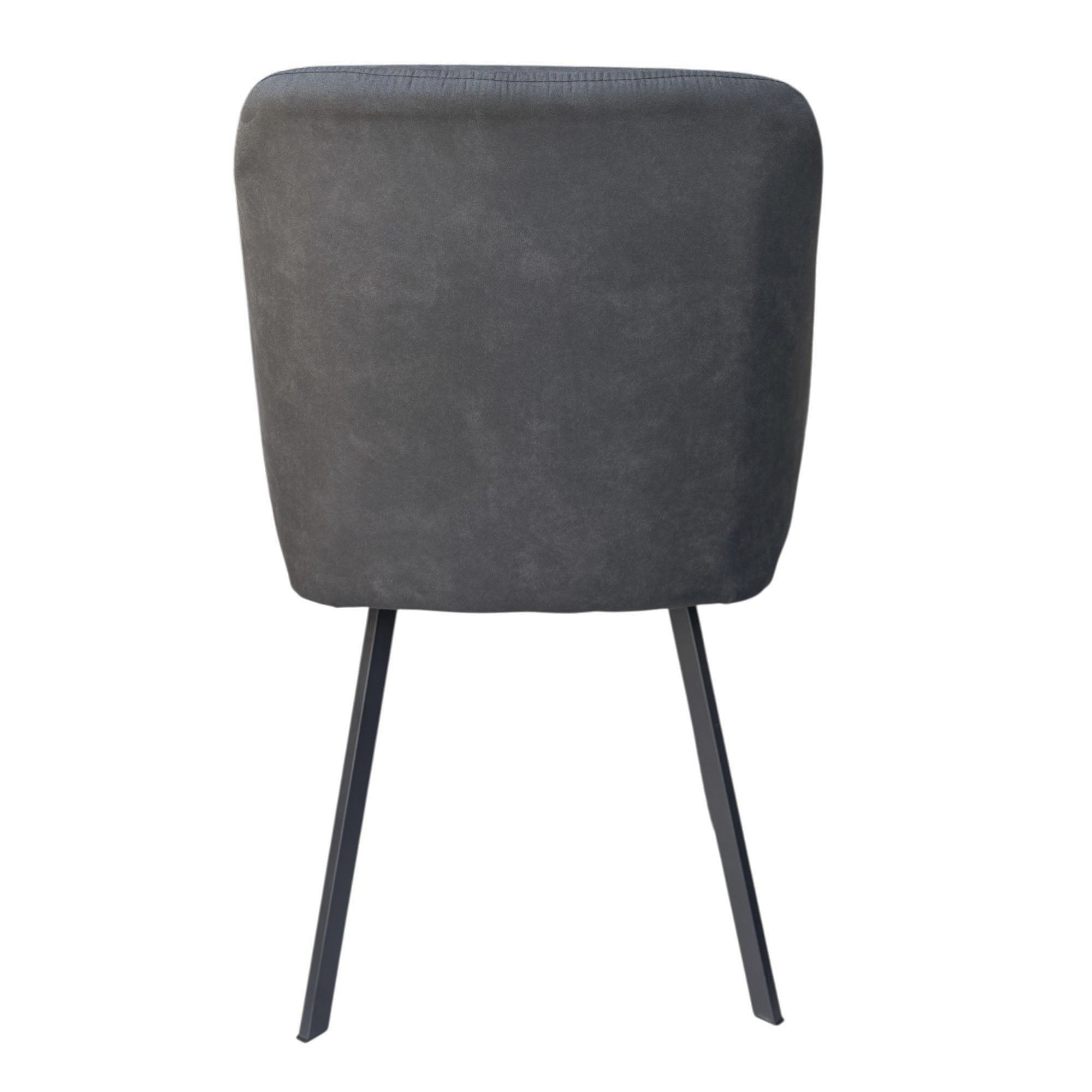 Lot de 2 chaises avec accoudoirs tissu noir pieds métal noir - MOON