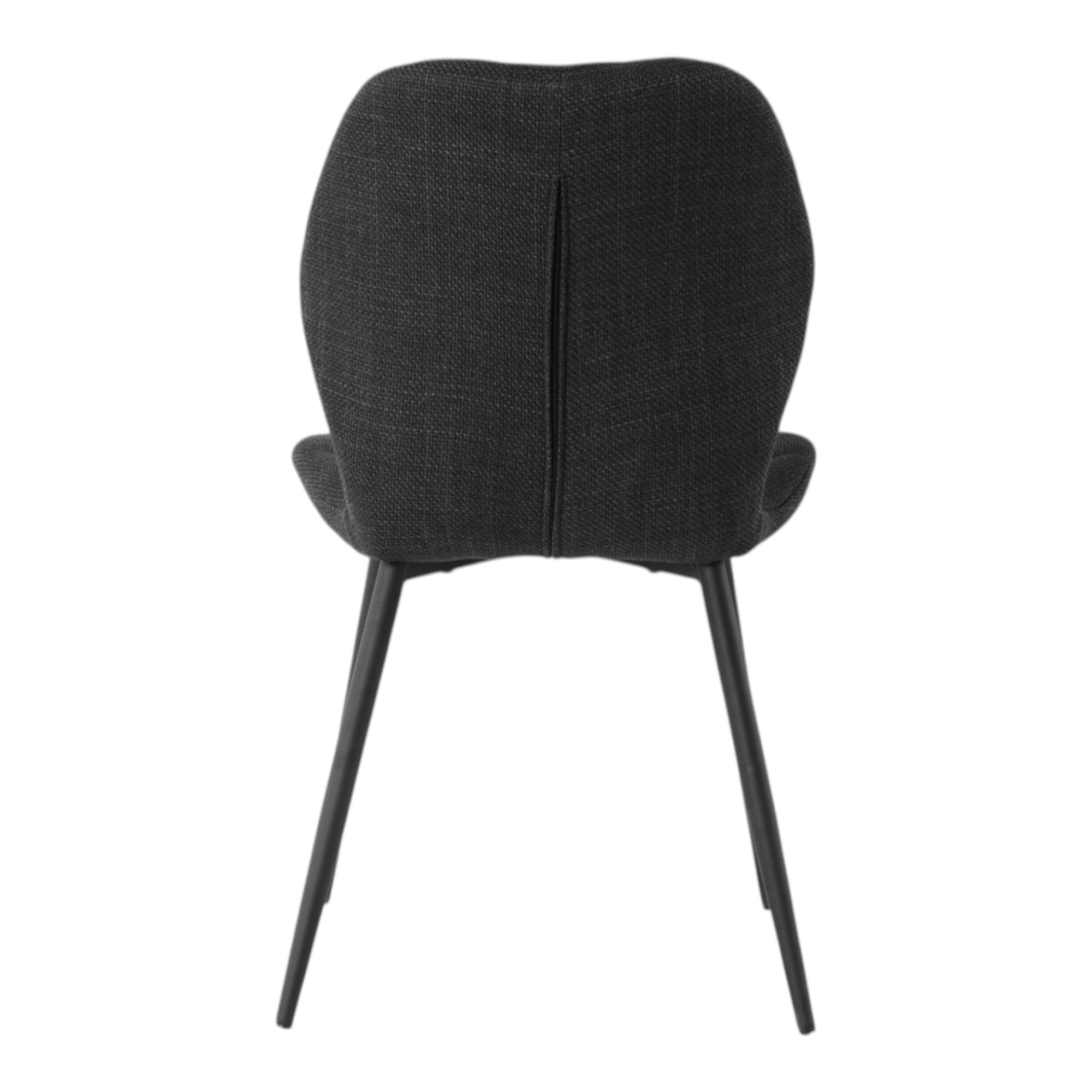 4 chaises tissu noir pieds métal noir - PORTO