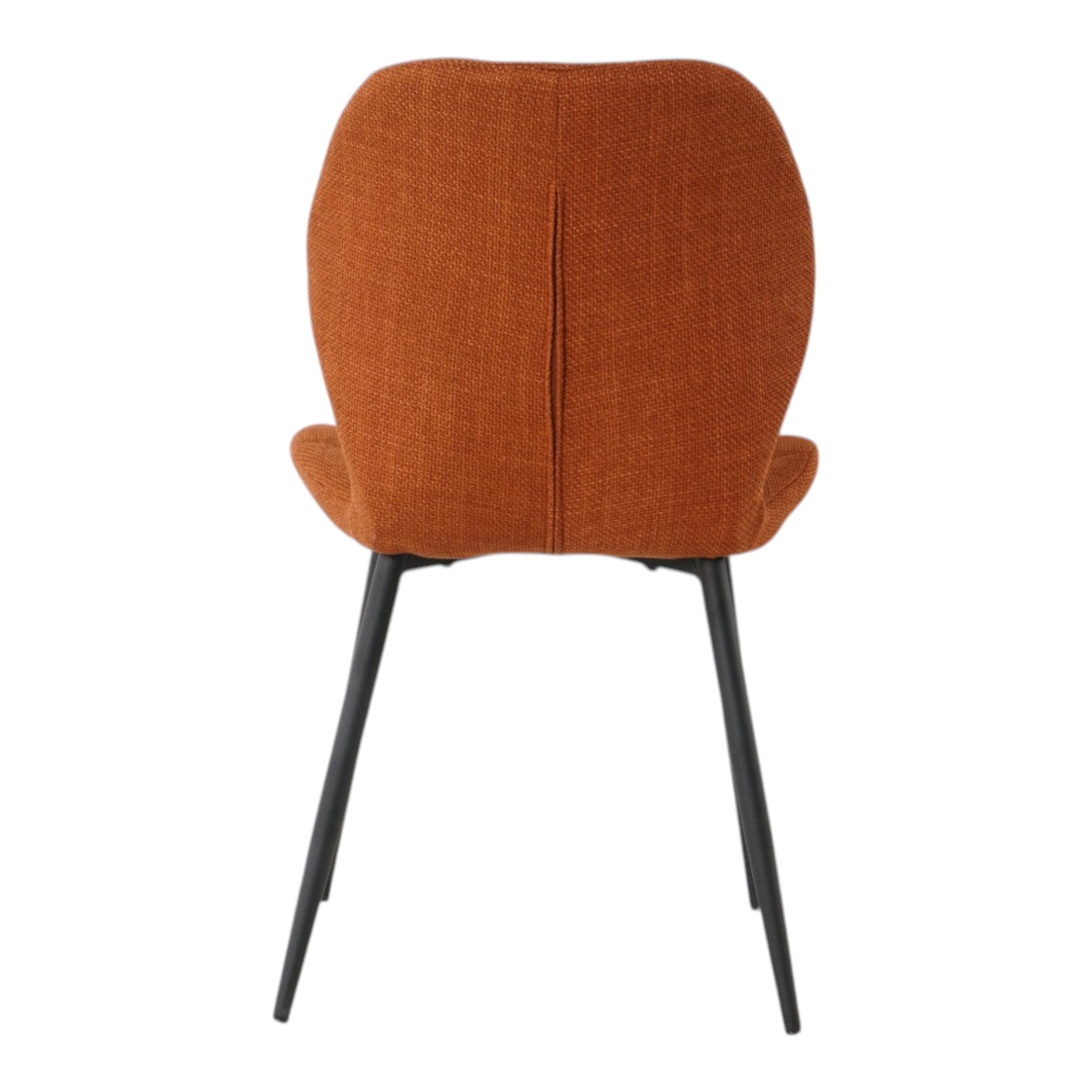 4 chaises tissu orange pieds métal noir - PORTO