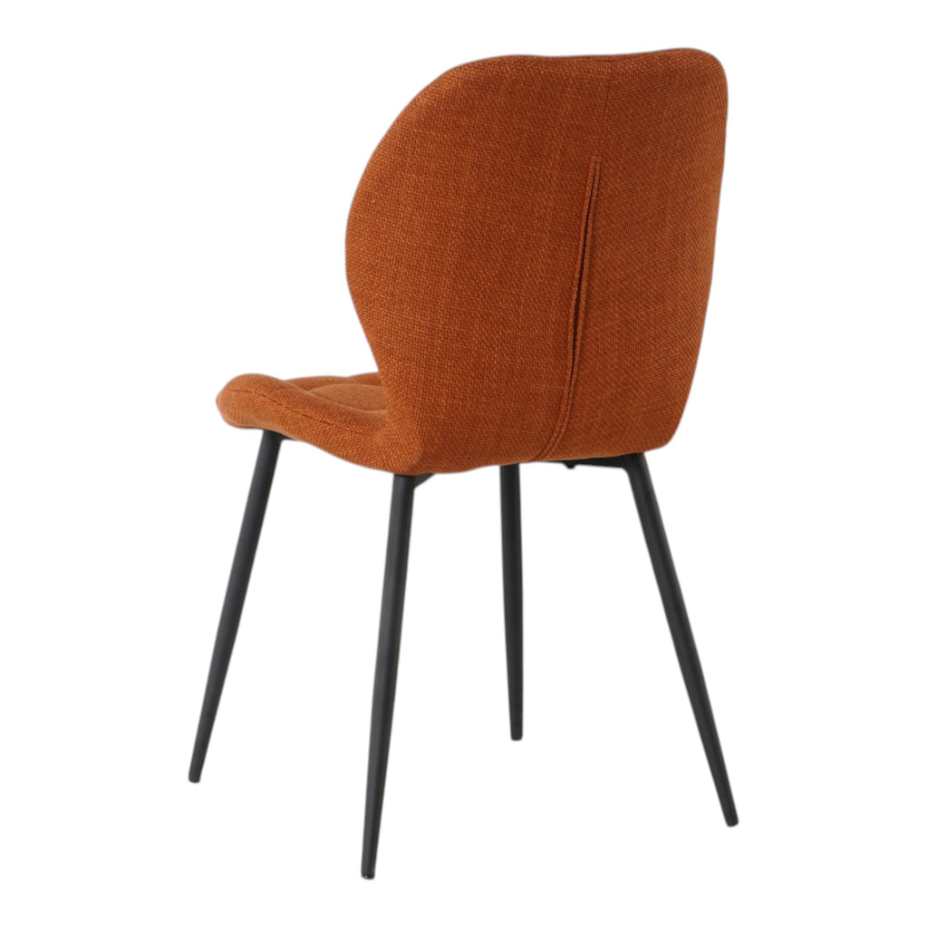 4 chaises tissu orange pieds métal noir - PORTO