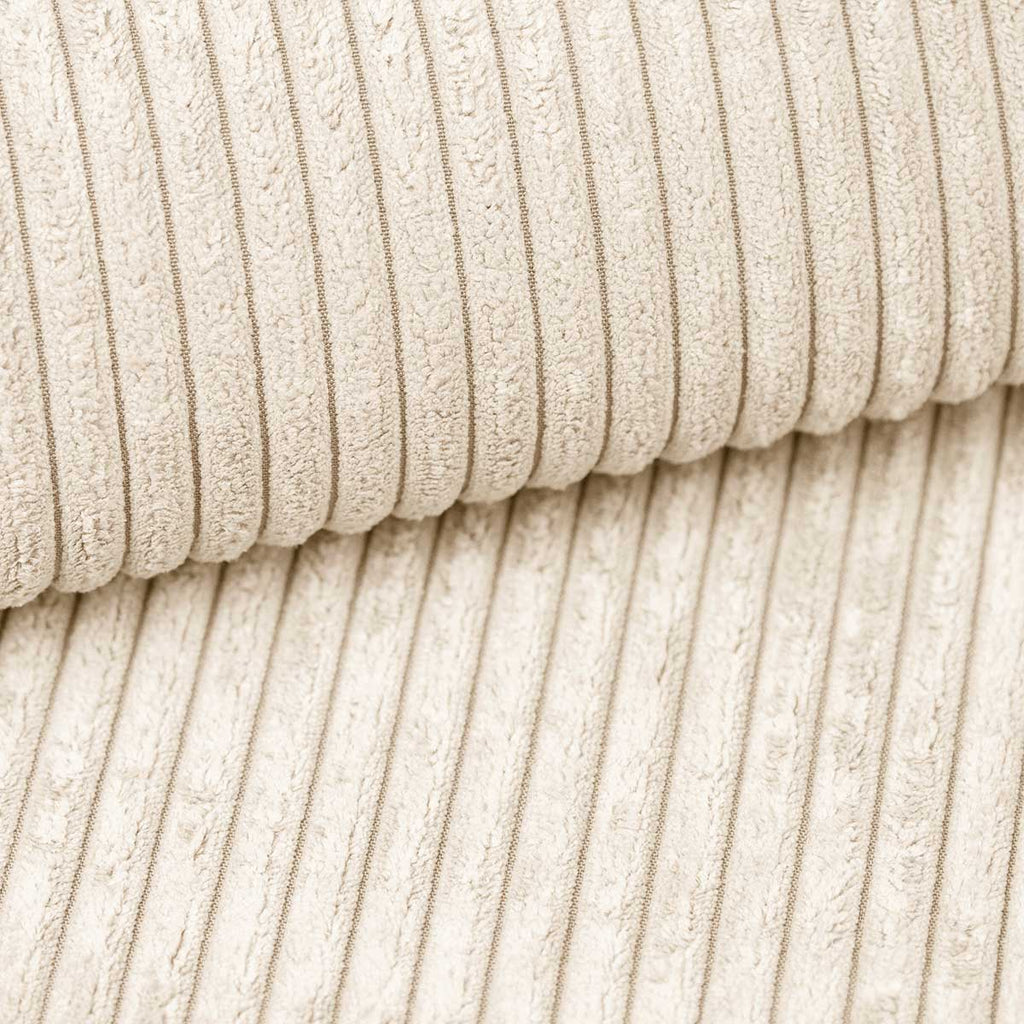 Canapé d'angle convertible velours côtelé beige - LISA