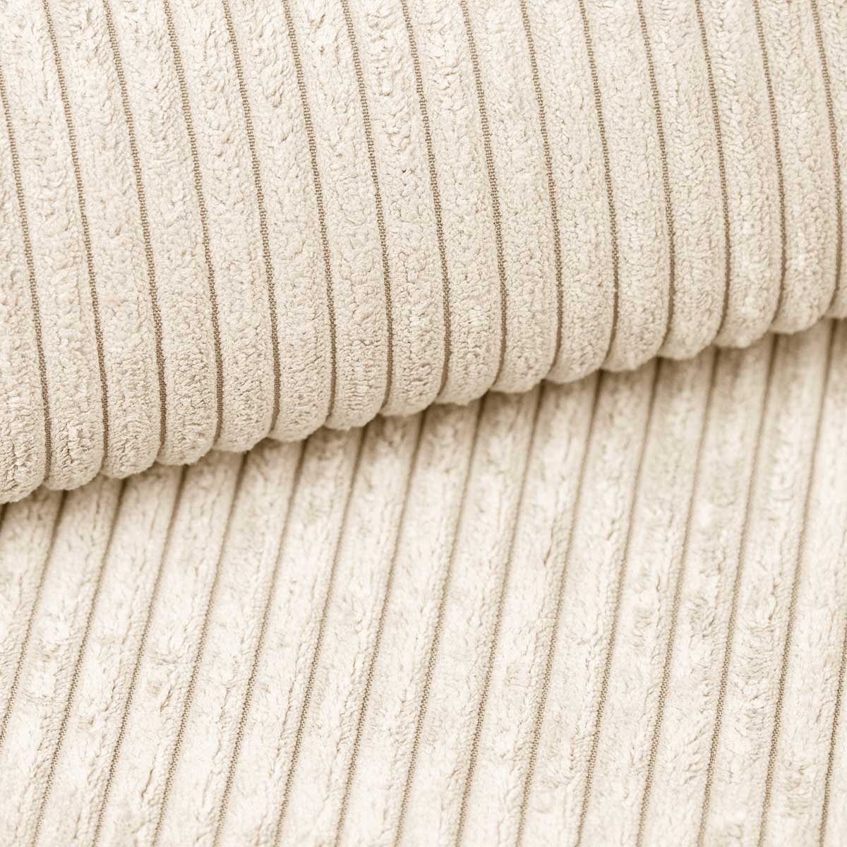 Canapé d'angle gauche tissu côtelé beige - KOST