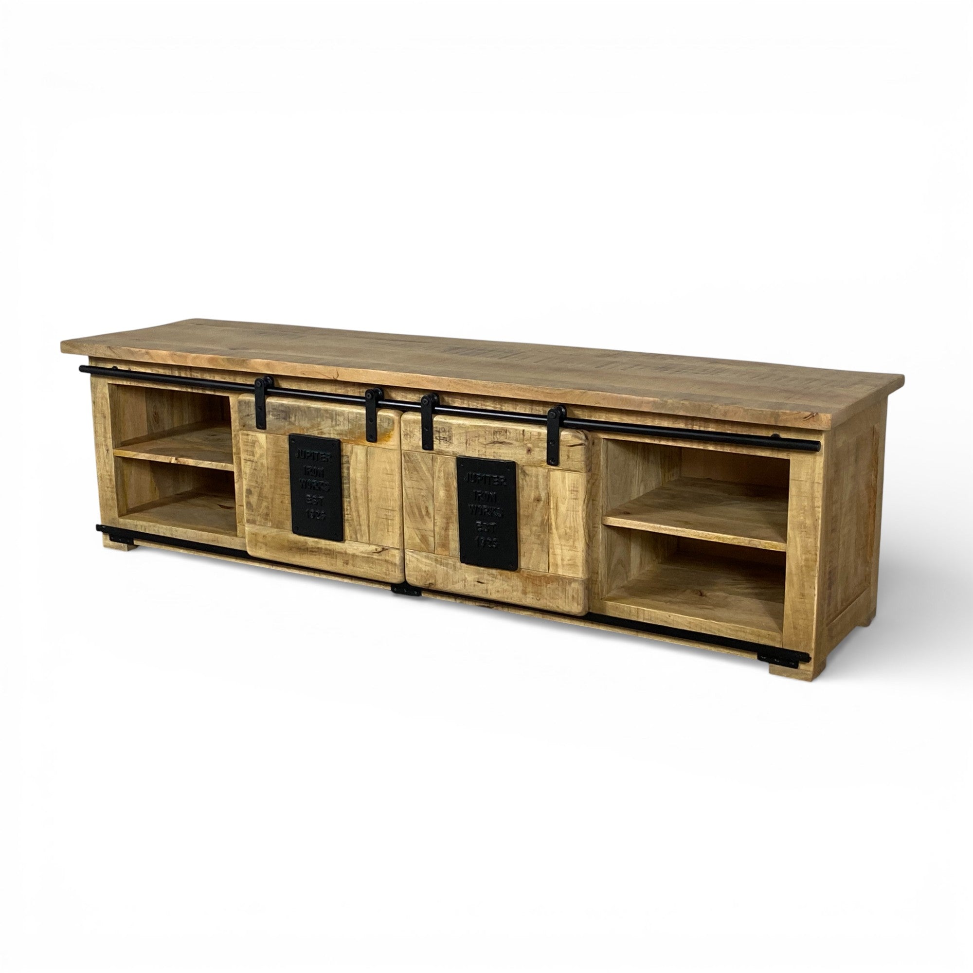 Meuble TV 180 cm en bois massif de manguier - RAILWAY