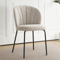 Lot de 2 chaises LUMOS en tissu pour cuisine ou salle à manger - pieds en métal noir