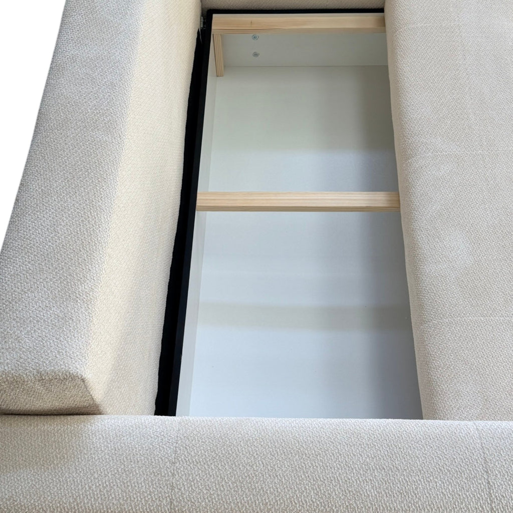 Canapé d'angle convertible 242 cm en tissu beige -  TEDY