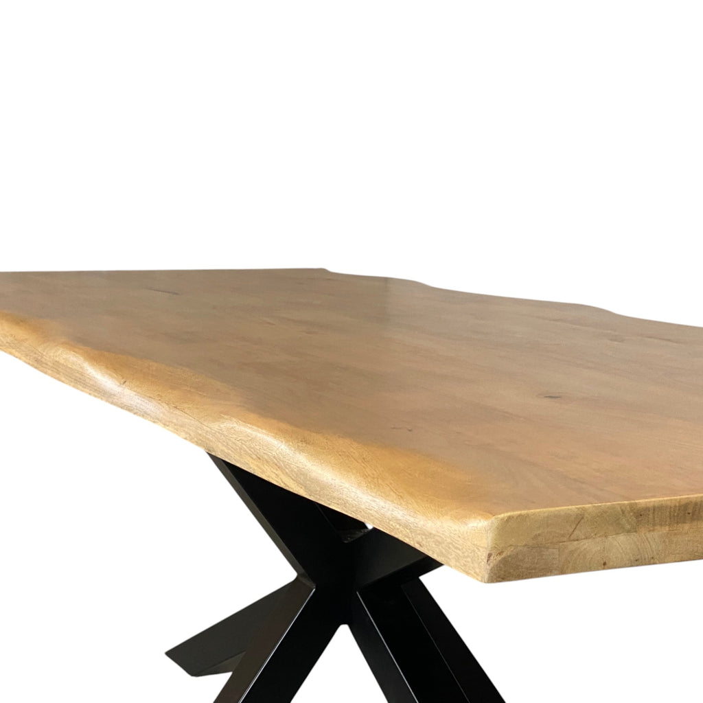 Table de salle à manger WEST 200 cm bois massif pied central en métal