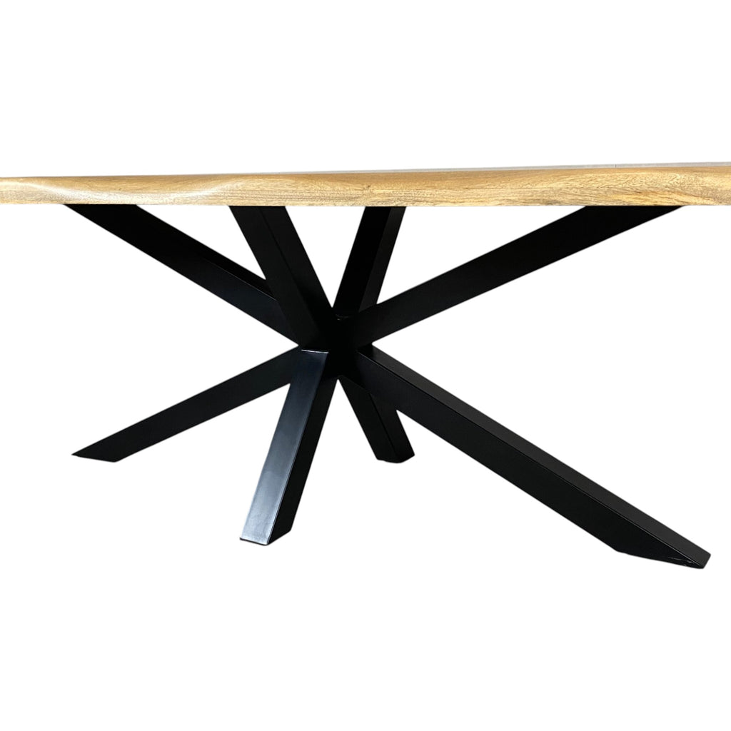 Table de salle à manger WEST 200 cm bois massif pied central en métal