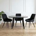 2 chaises tissu noir pieds métal - BJORN