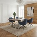 2 chaises avec accoudoirs pivotantes tissu bleu - MORINI