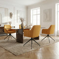 Lot de 2 chaises avec accoudoirs pivotantes tissu jaune - MORINI