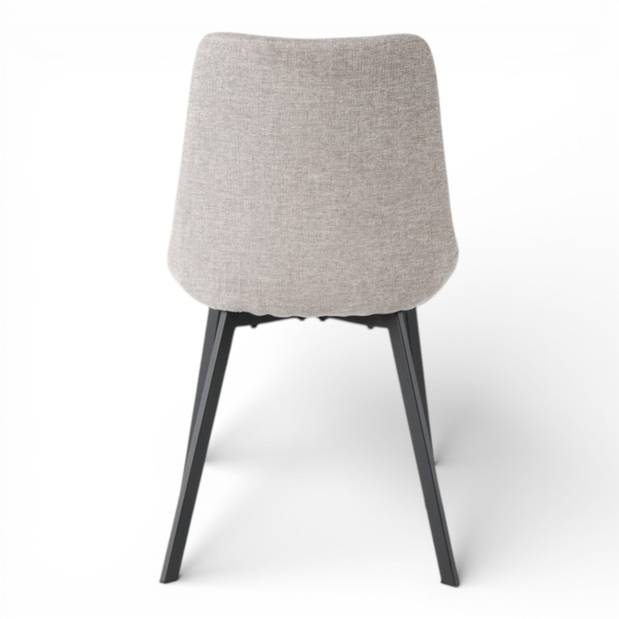 4 chaises tissu gris clair pieds métal noir - ANGUS