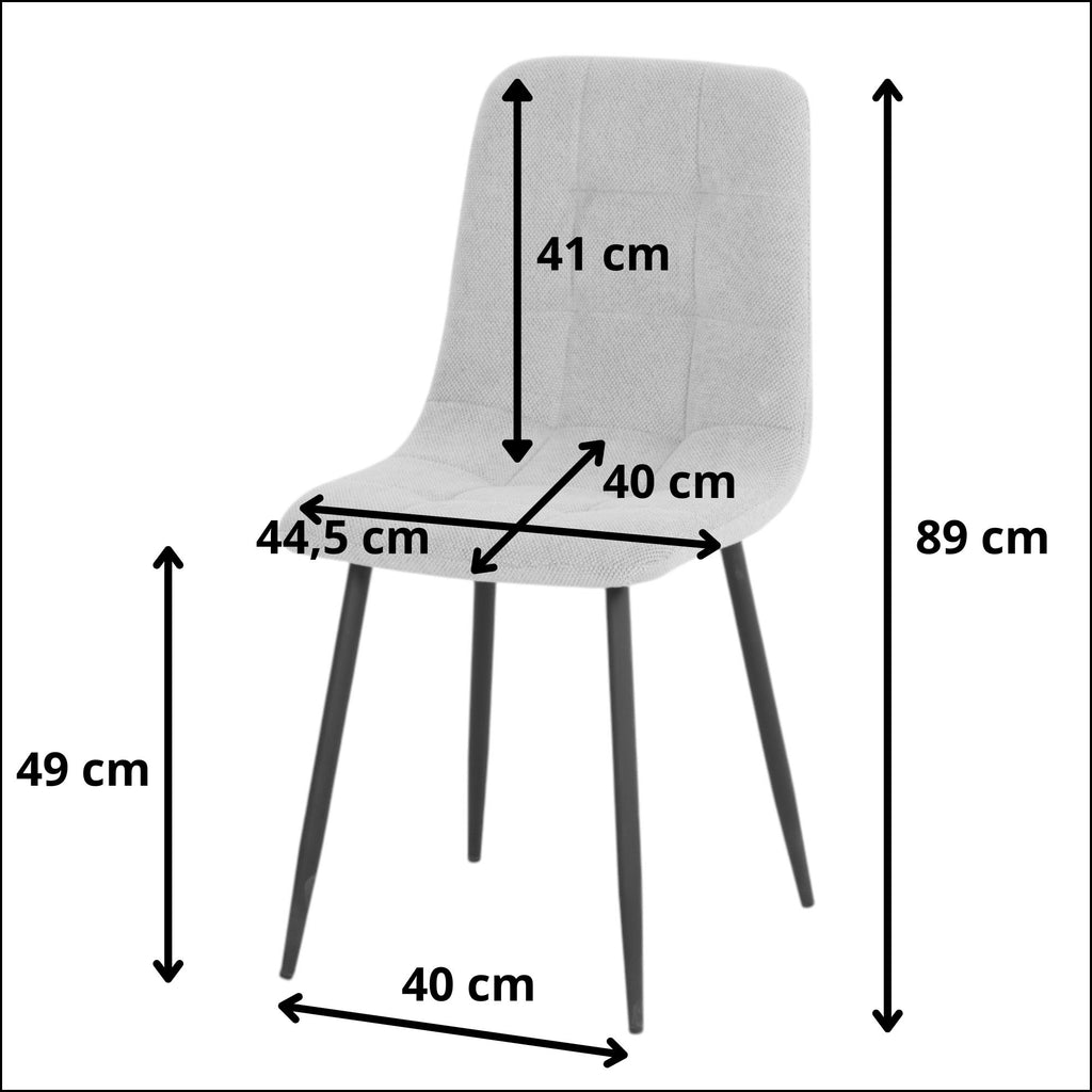Lot de 4 chaises tissu orange pieds métal noir - CLEO