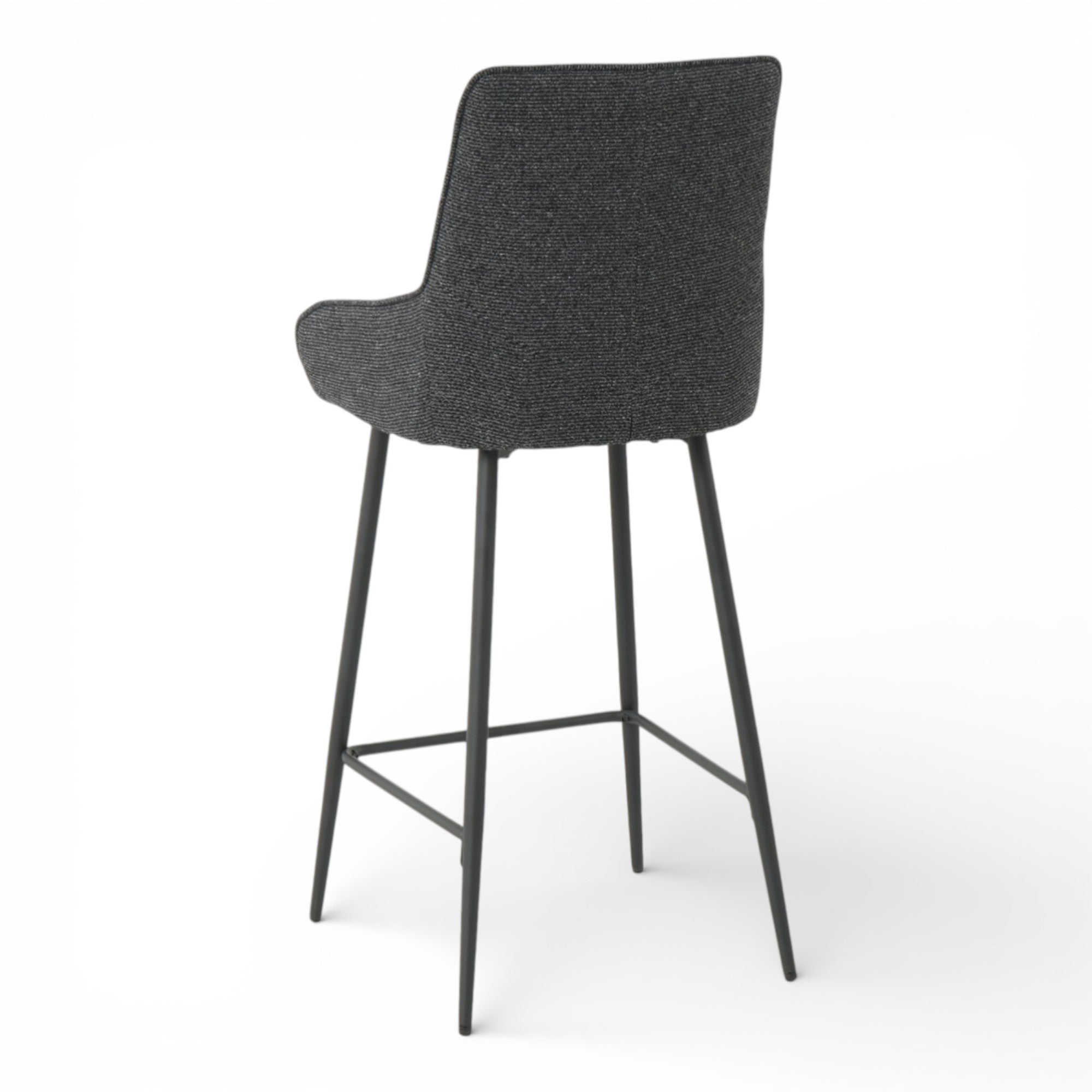 Lot de 2 tabourets de bar BJORN - tissu coloris noir