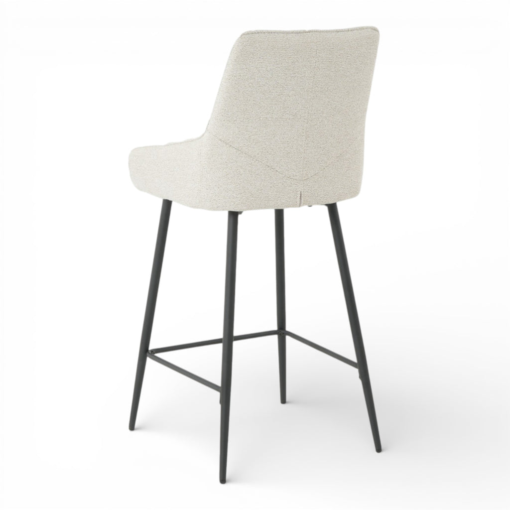 Lot de 2 tabourets de bar BJORN - tissu coloris beige
