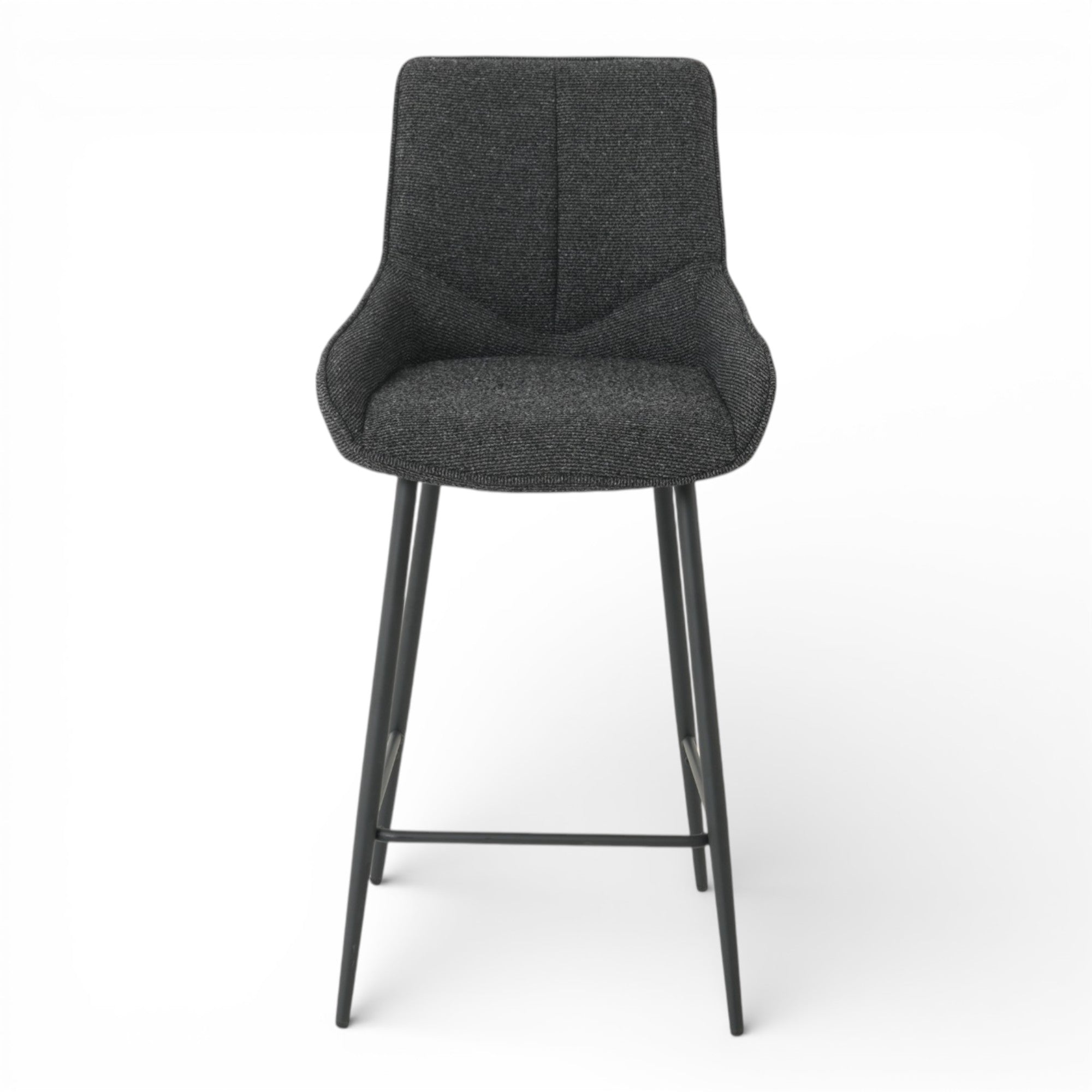 Lot de 2 tabourets de bar BJORN - tissu coloris noir