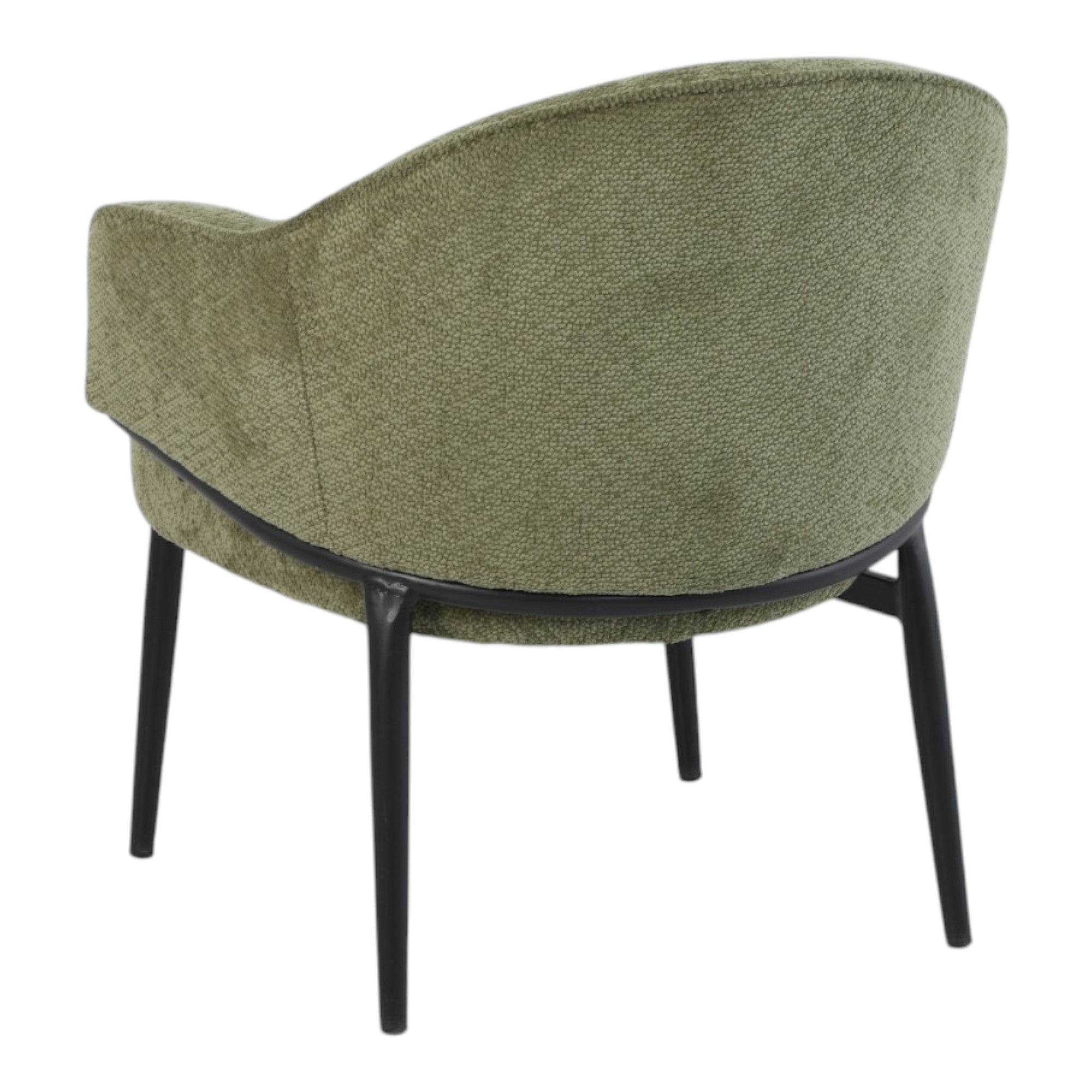 Fauteuil en tissu vert avec pieds en métal noir - ZOE