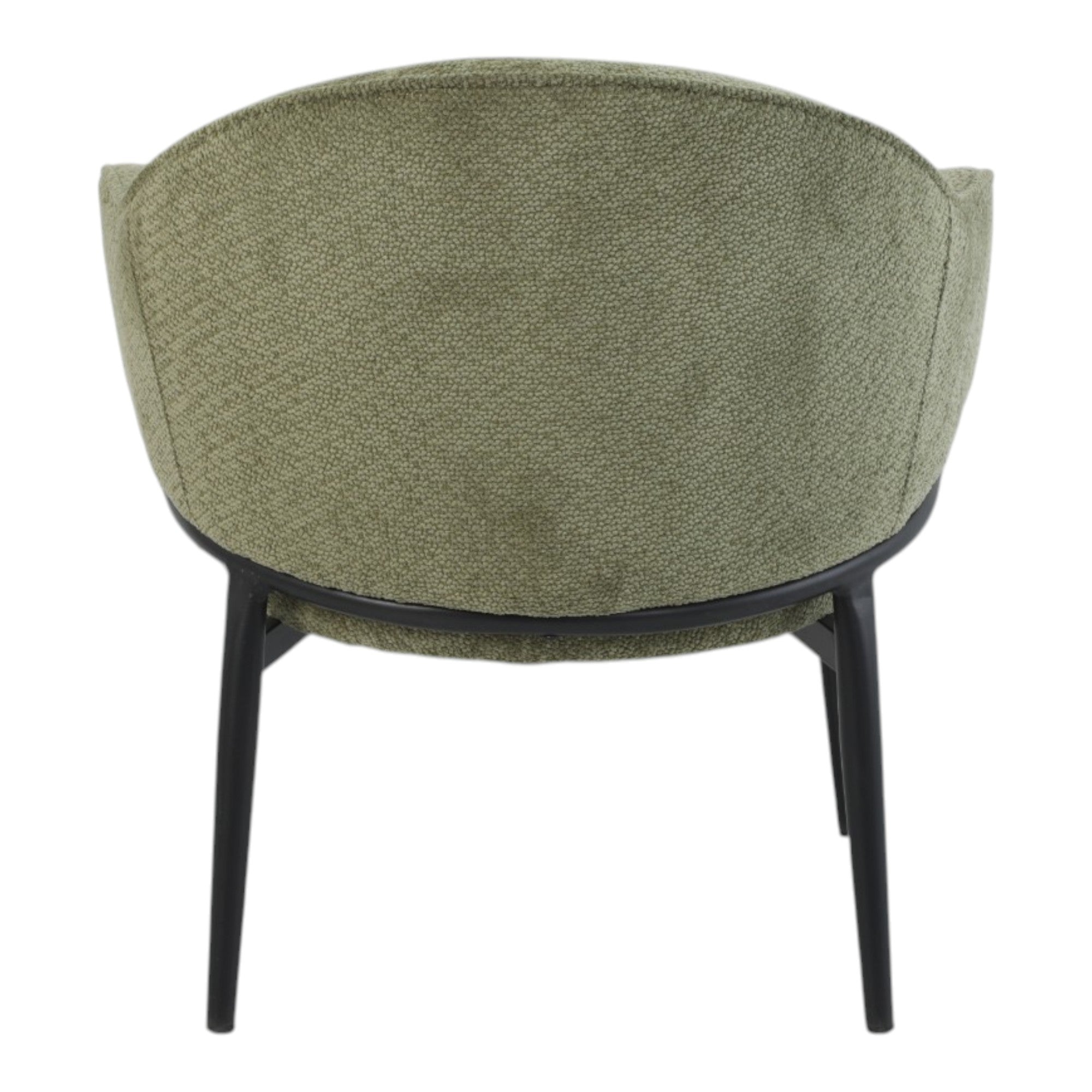 Fauteuil en tissu vert avec pieds en métal noir - ZOE