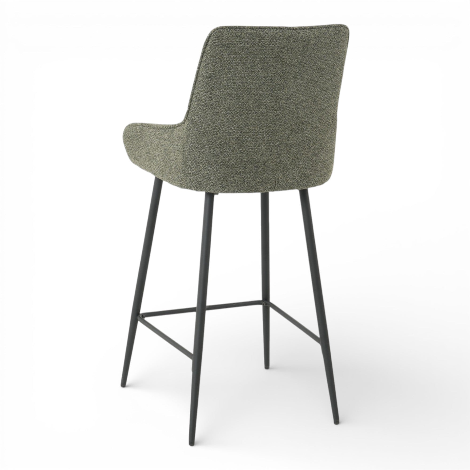 Lot de 2 tabourets de bar BJORN - tissu coloris vert