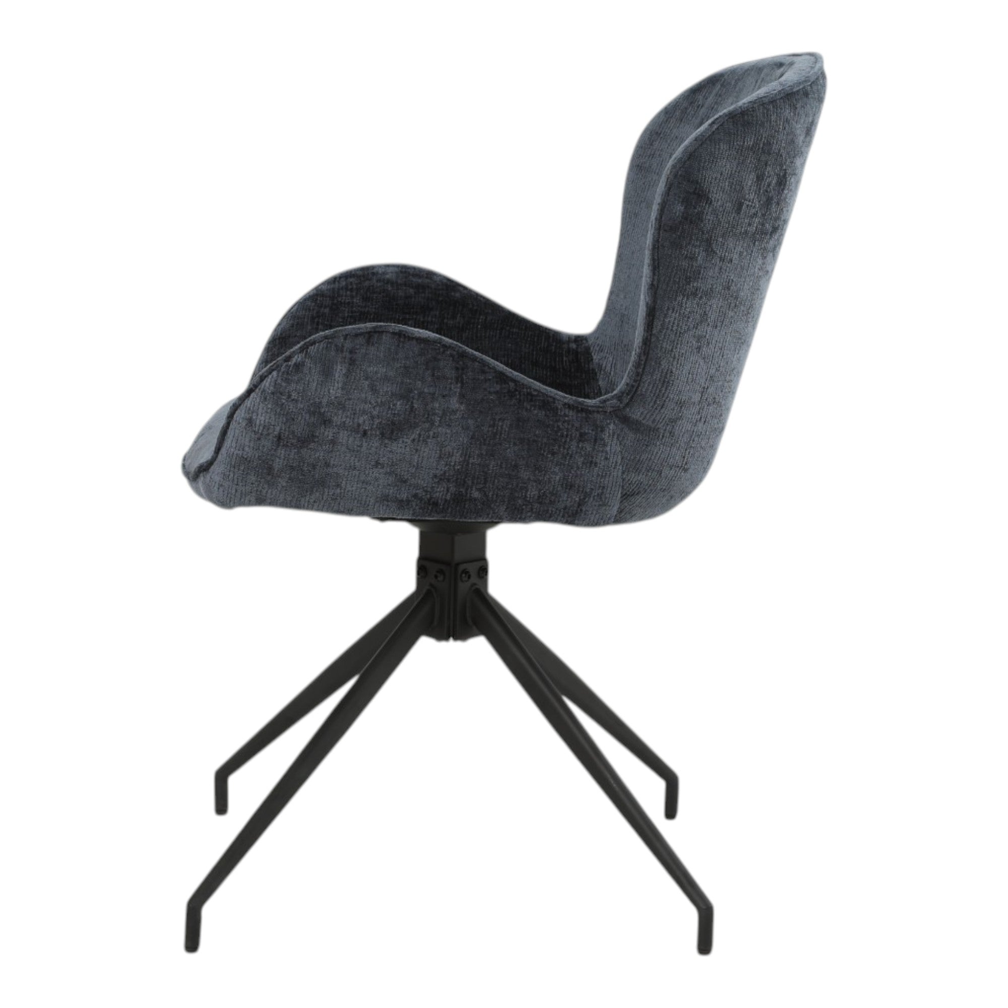2 chaises pivotantes tissu bleu - ASYAR