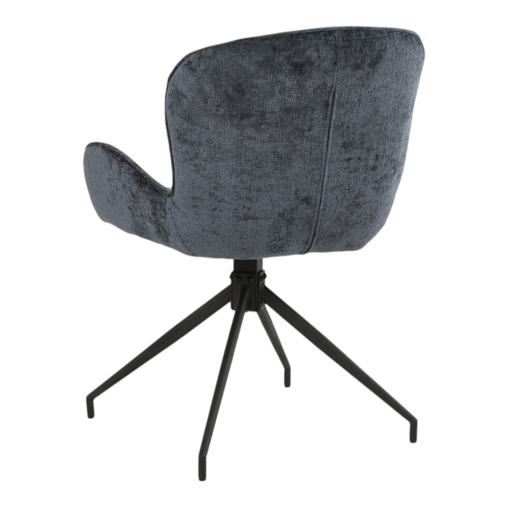 2 chaises pivotantes tissu bleu - ASYAR