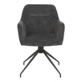2 chaises avec accoudoirs pivotantes tissu noir  - MORINI
