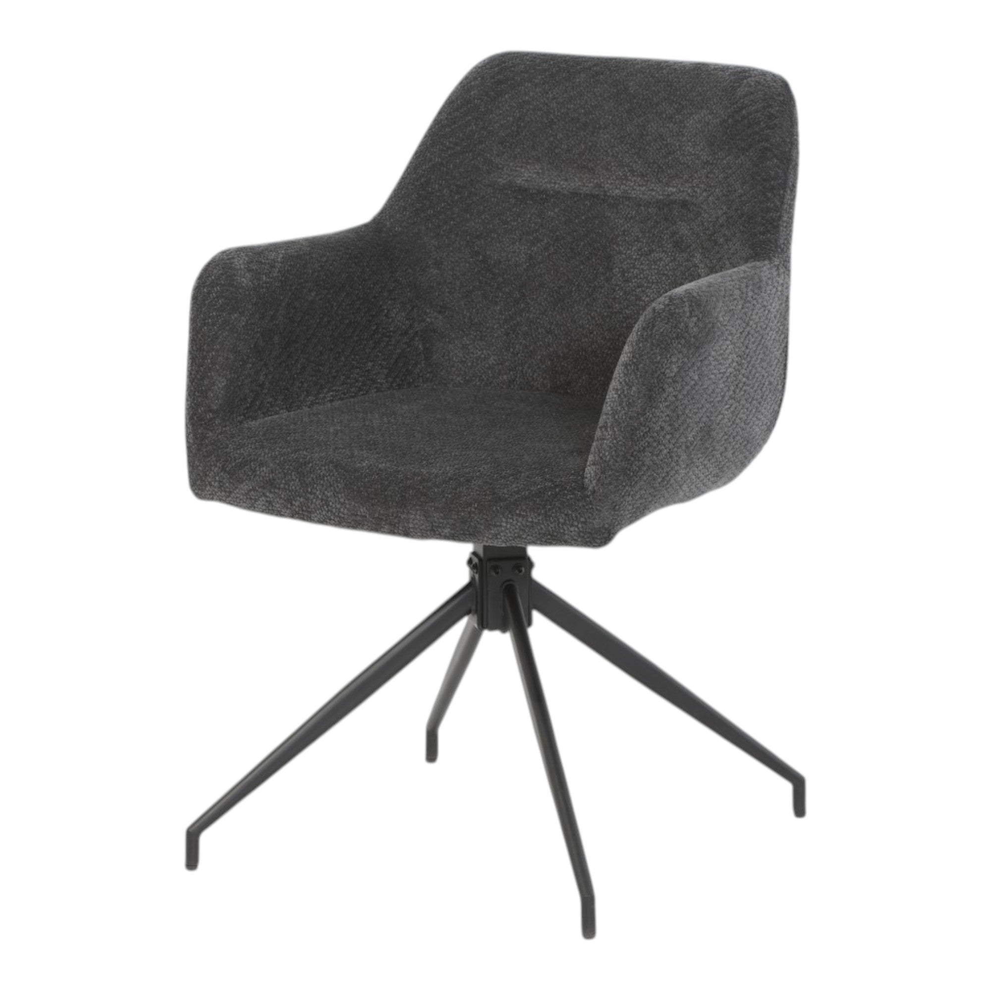 2 chaises avec accoudoirs pivotantes tissu noir  - MORINI