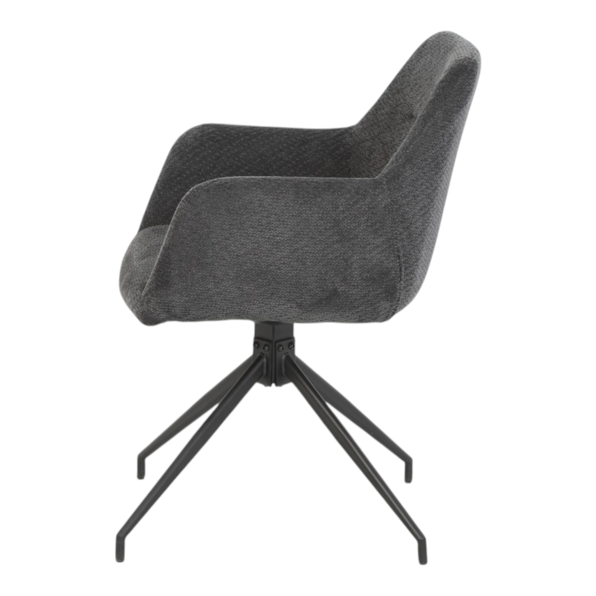 2 chaises avec accoudoirs pivotantes tissu noir  - MORINI