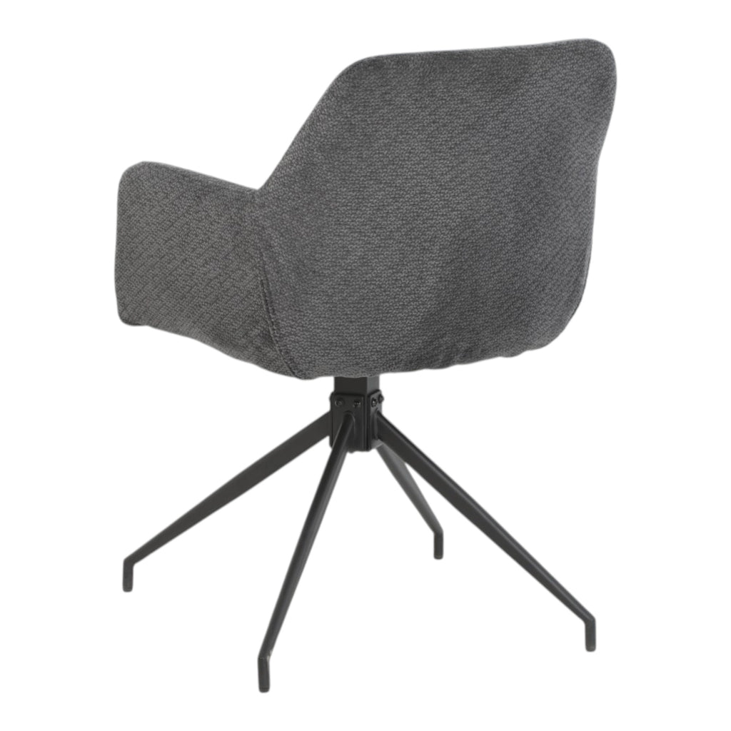 2 chaises avec accoudoirs pivotantes tissu noir  - MORINI
