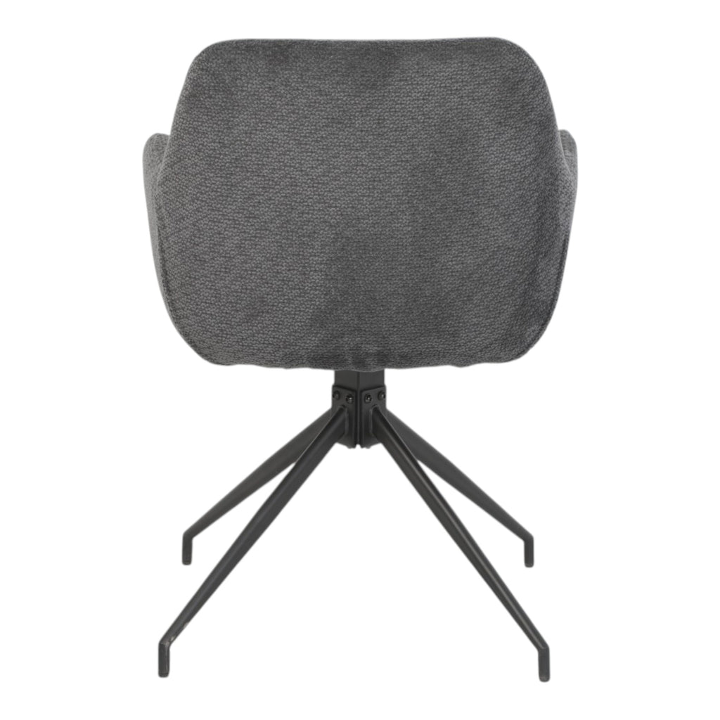 2 chaises avec accoudoirs pivotantes tissu noir  - MORINI