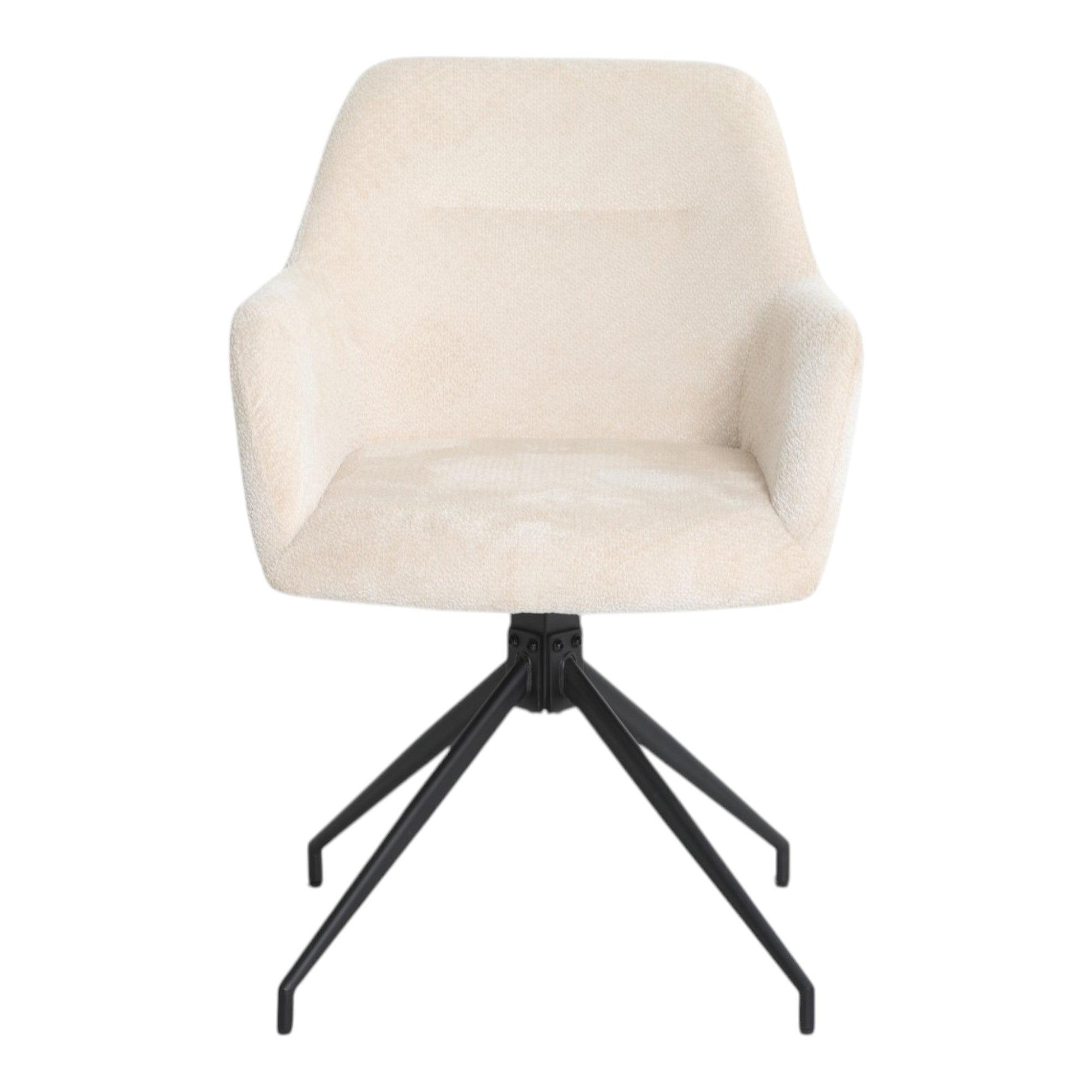 2 chaises avec accoudoirs pivotantes tissu beige / écru  - MORINI