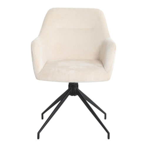 2 chaises avec accoudoirs pivotantes tissu beige / écru  - MORINI