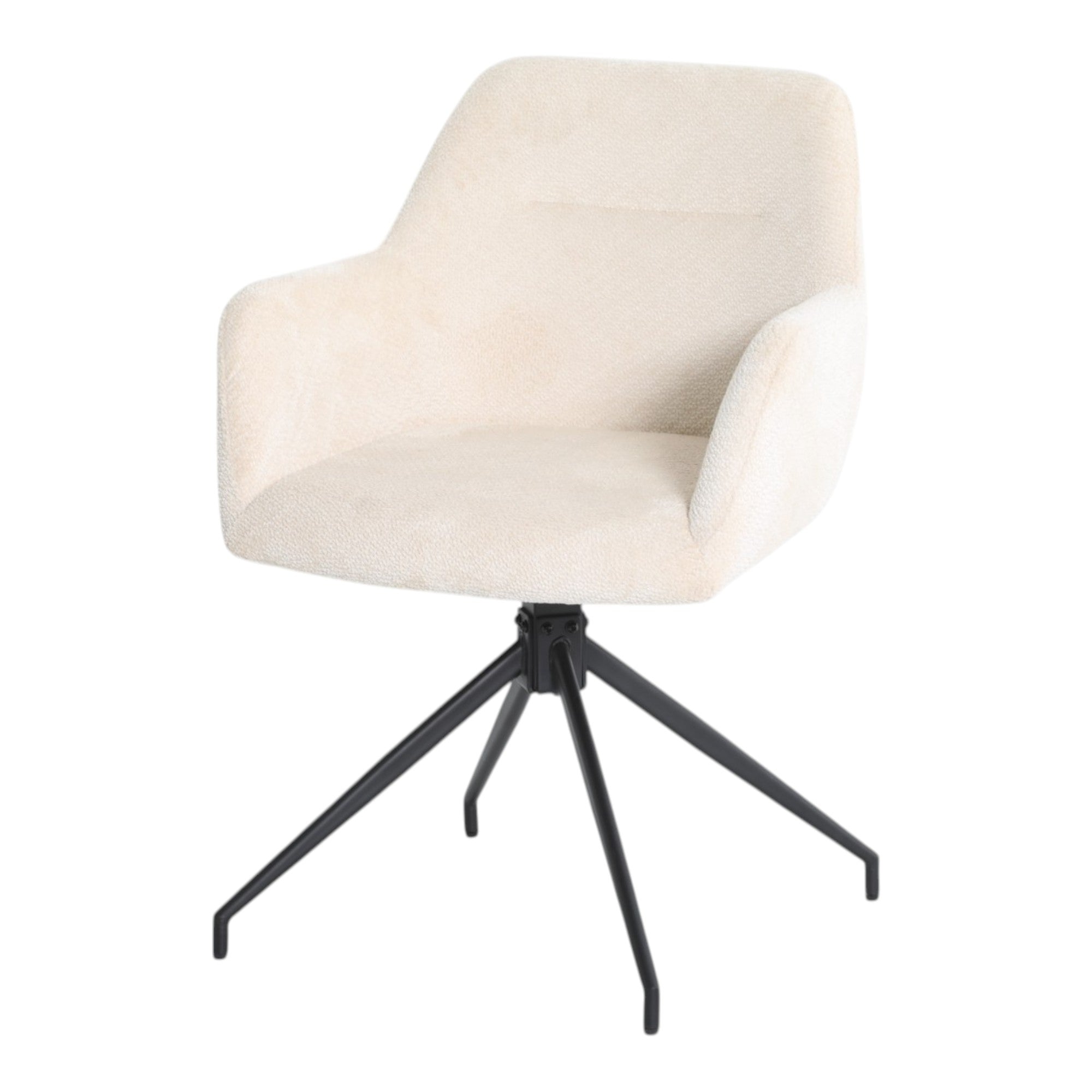 2 chaises avec accoudoirs pivotantes tissu beige / écru  - MORINI