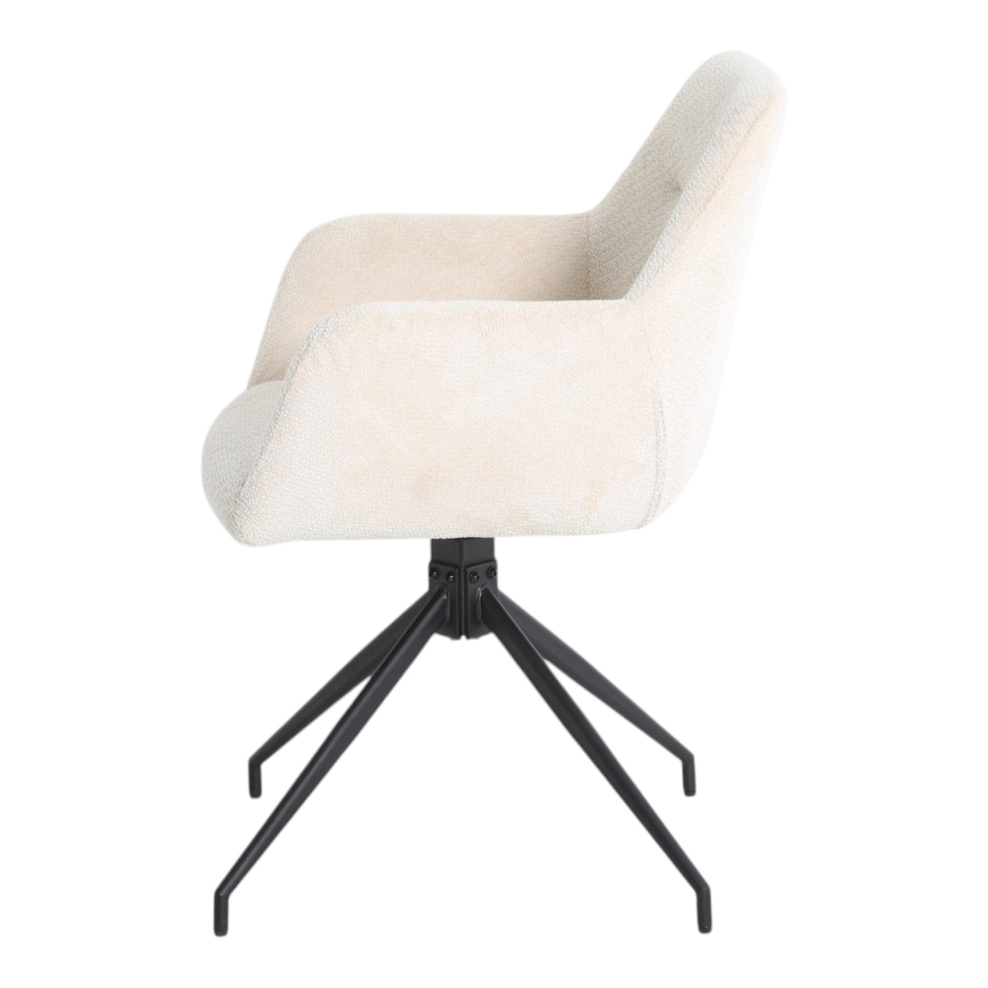 2 chaises avec accoudoirs pivotantes tissu beige / écru  - MORINI