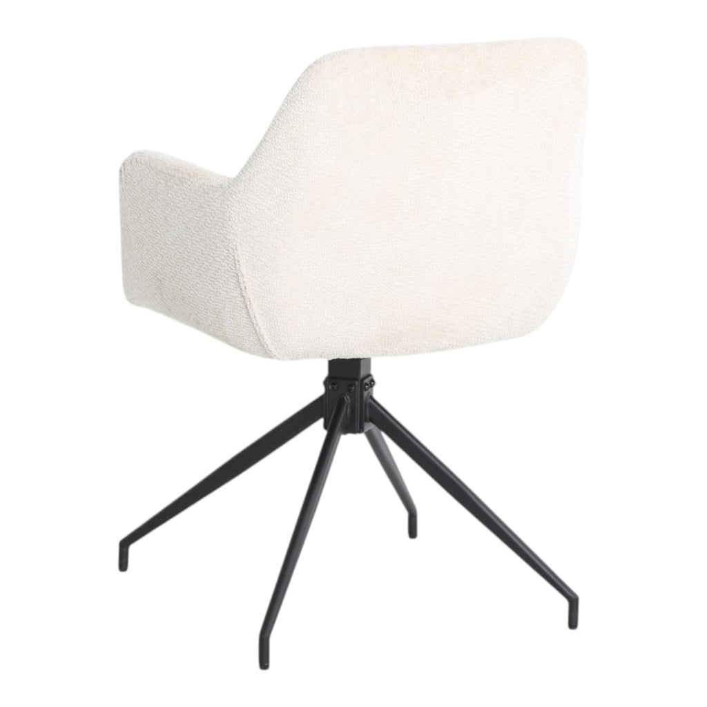 2 chaises avec accoudoirs pivotantes tissu beige / écru  - MORINI