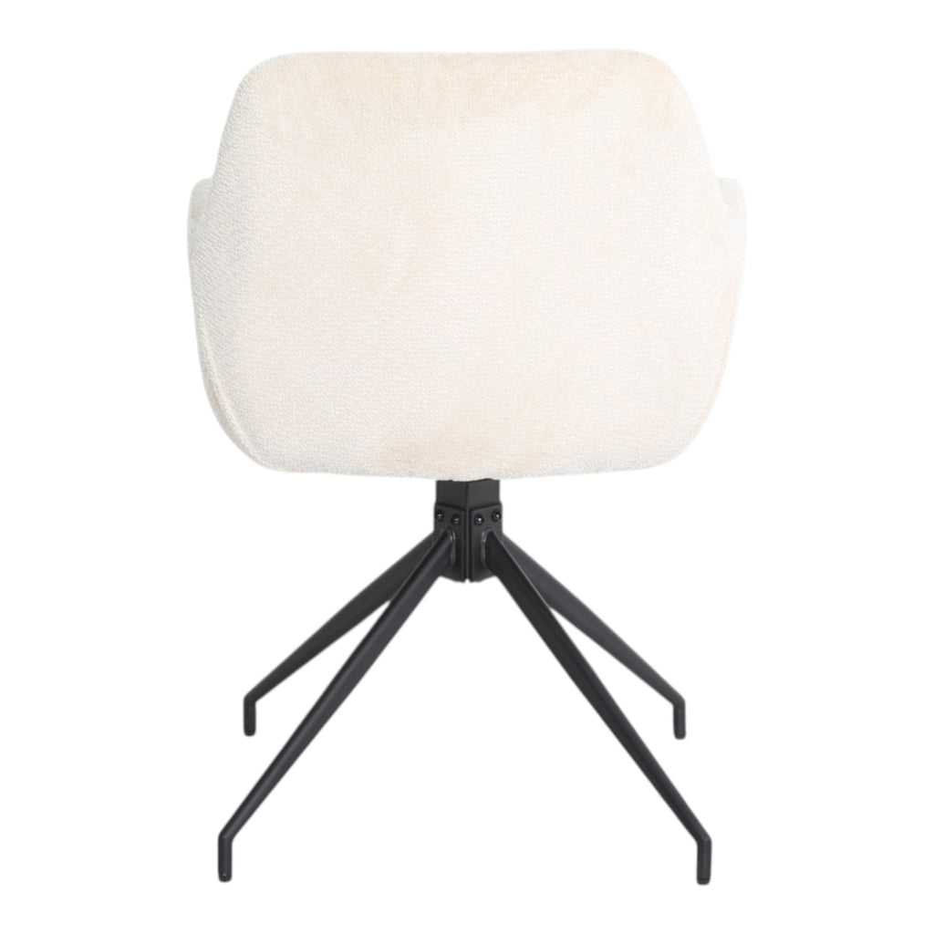 2 chaises avec accoudoirs pivotantes tissu beige / écru  - MORINI