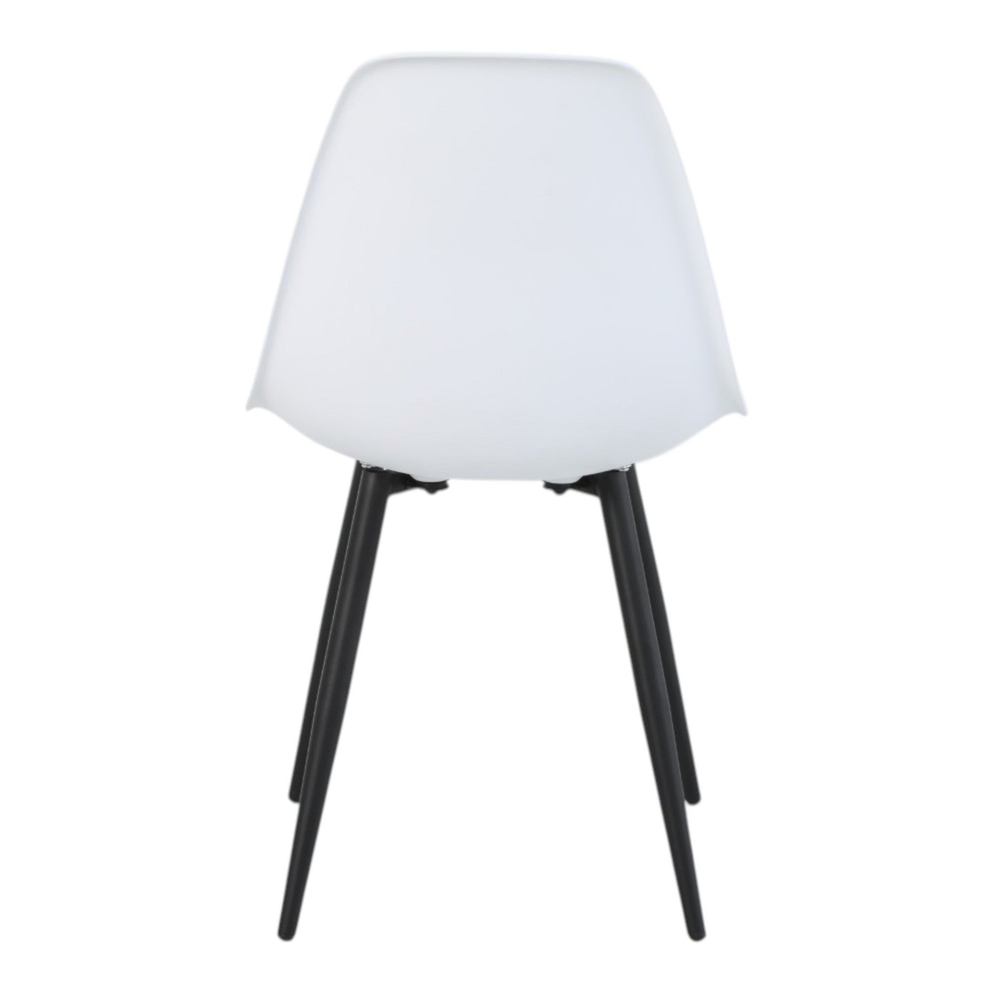 4 chaises coloris blanc assise tissu beige pieds métal noir - ALICE