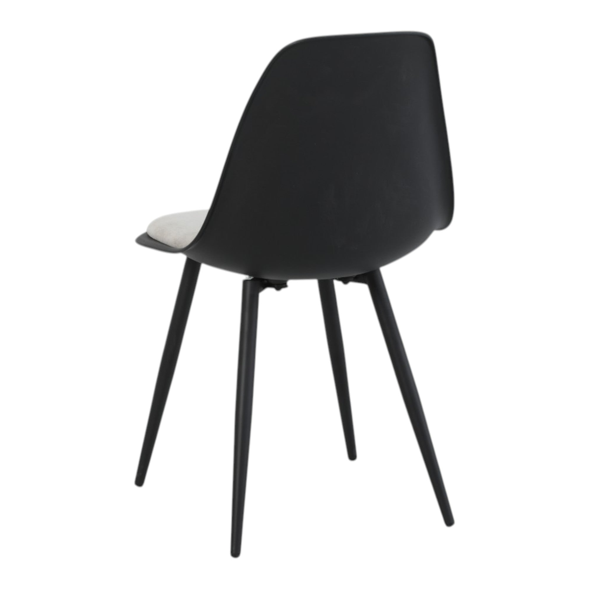 4 chaises coloris noir assise tissu beige pieds métal noir - ALICE