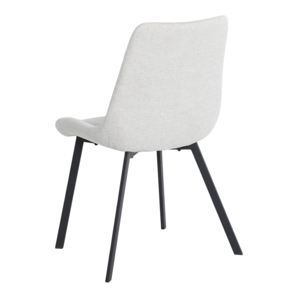 4 chaises tissu beige pieds métal noir - ANGUS