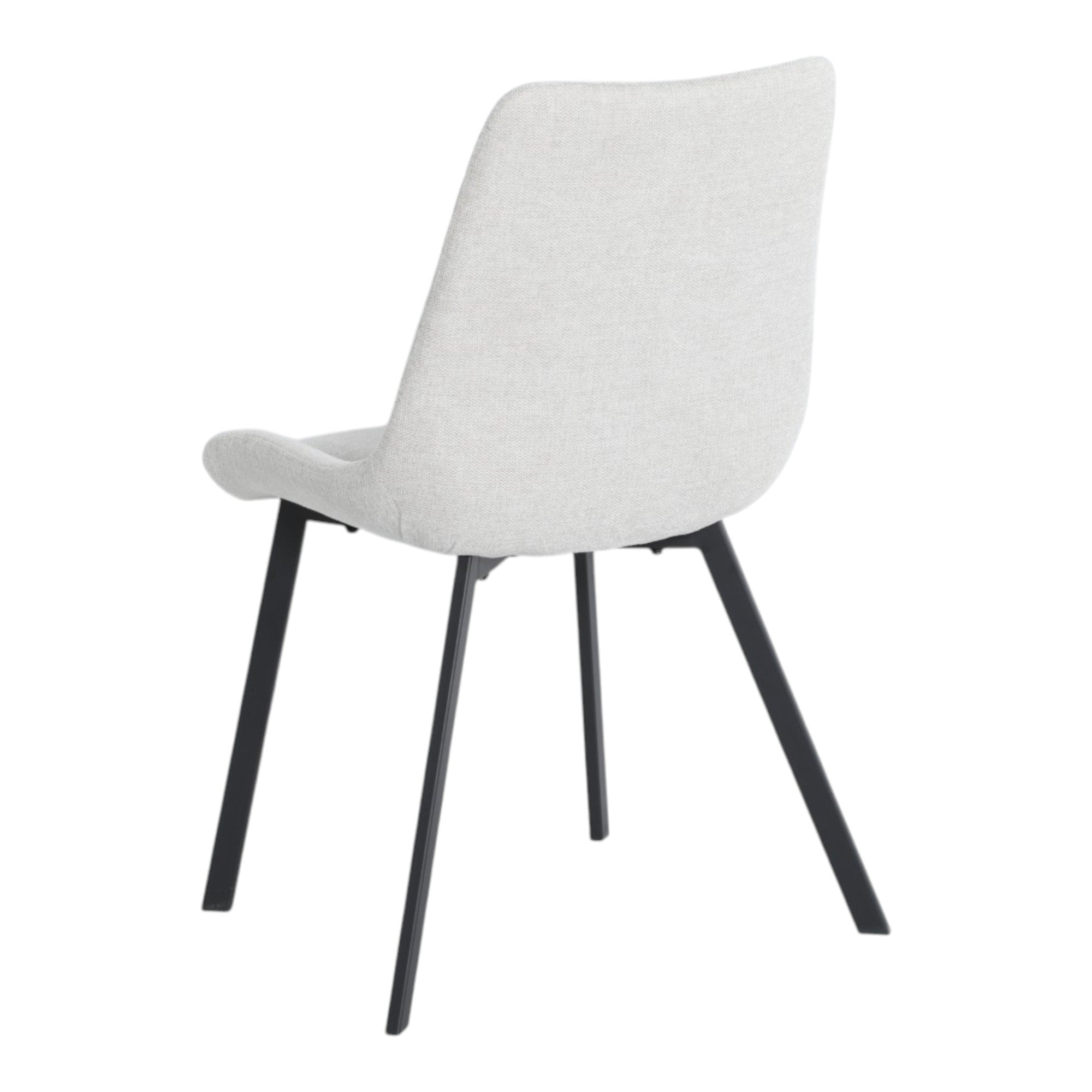 4 chaises tissu beige pieds métal noir - ANGUS