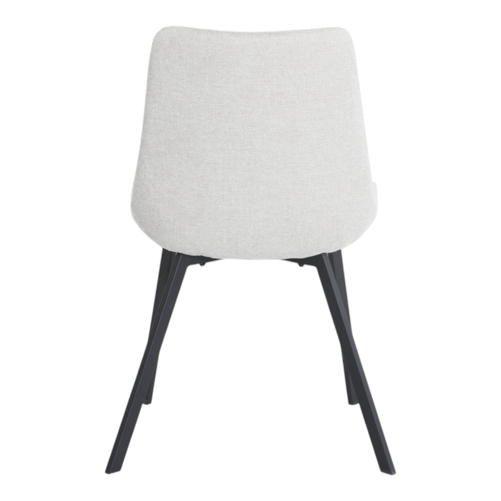4 chaises tissu beige pieds métal noir - ANGUS