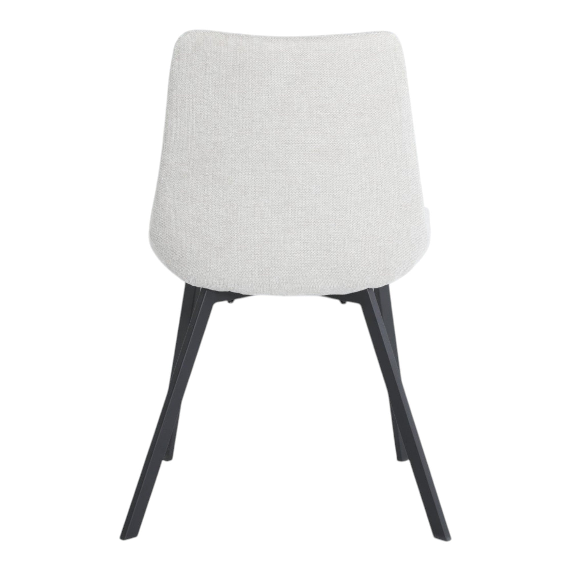 4 chaises tissu beige pieds métal noir - ANGUS