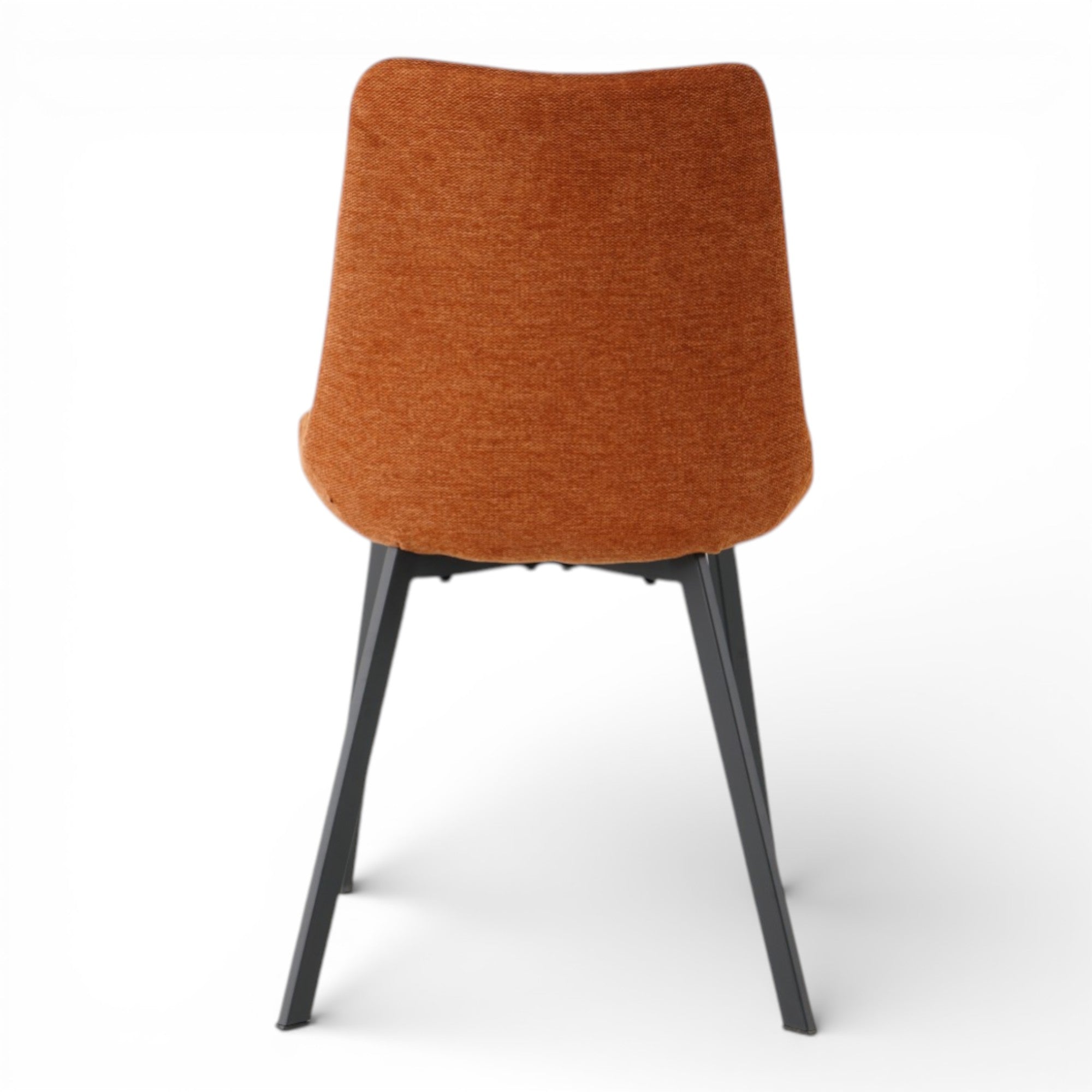 4 chaises tissu orange pieds métal noir - ANGUS