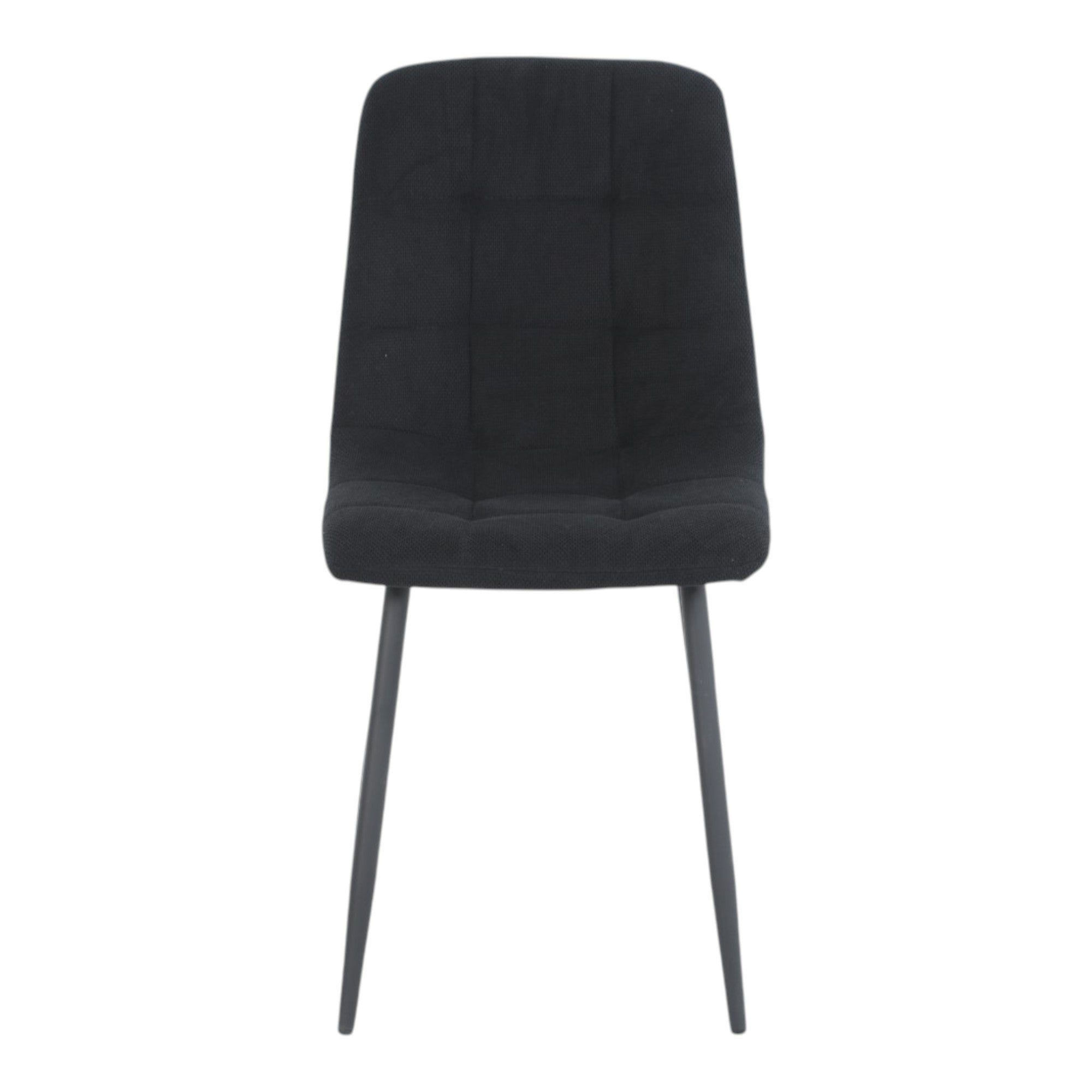 4 chaises tissu noir pieds métal noir - CLEO