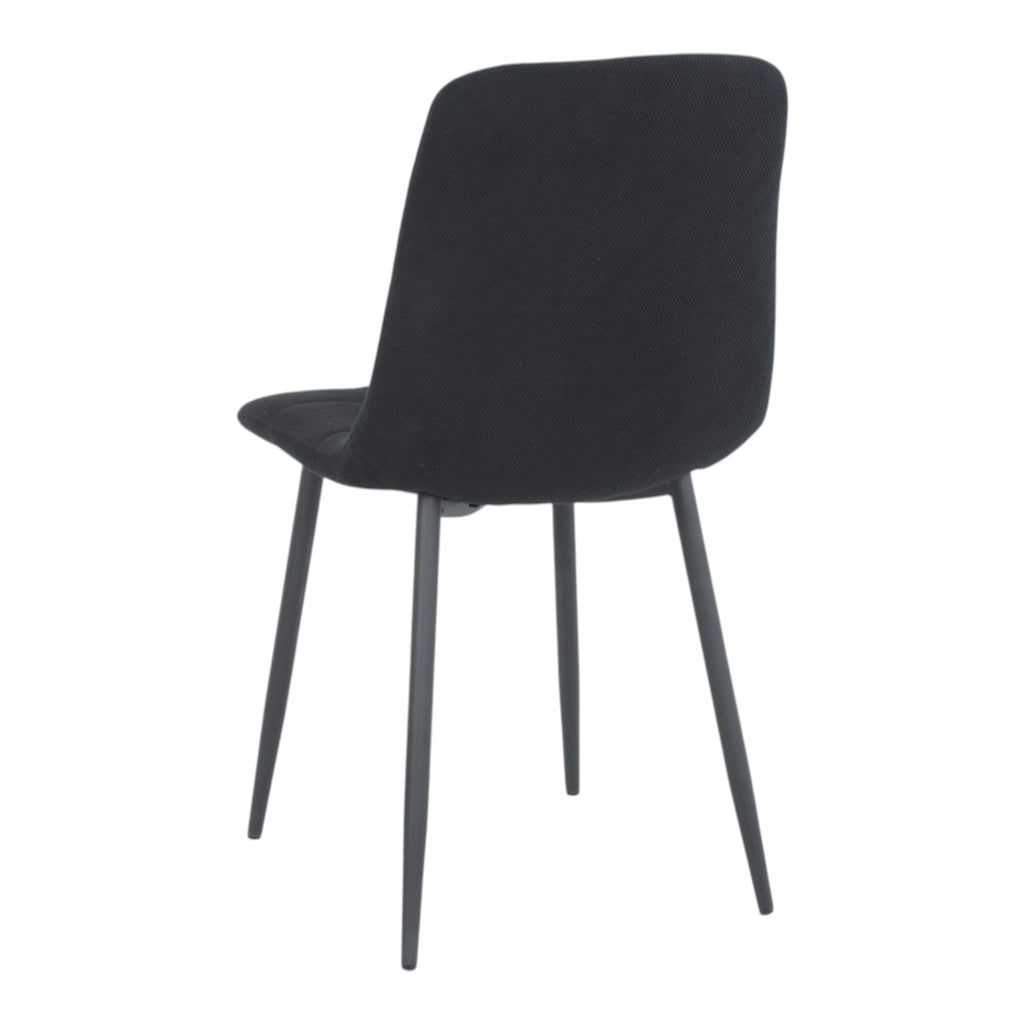 4 chaises tissu noir pieds métal noir - CLEO