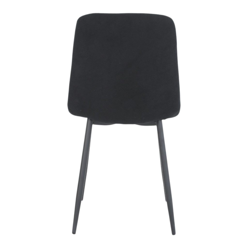 4 chaises tissu noir pieds métal noir - CLEO