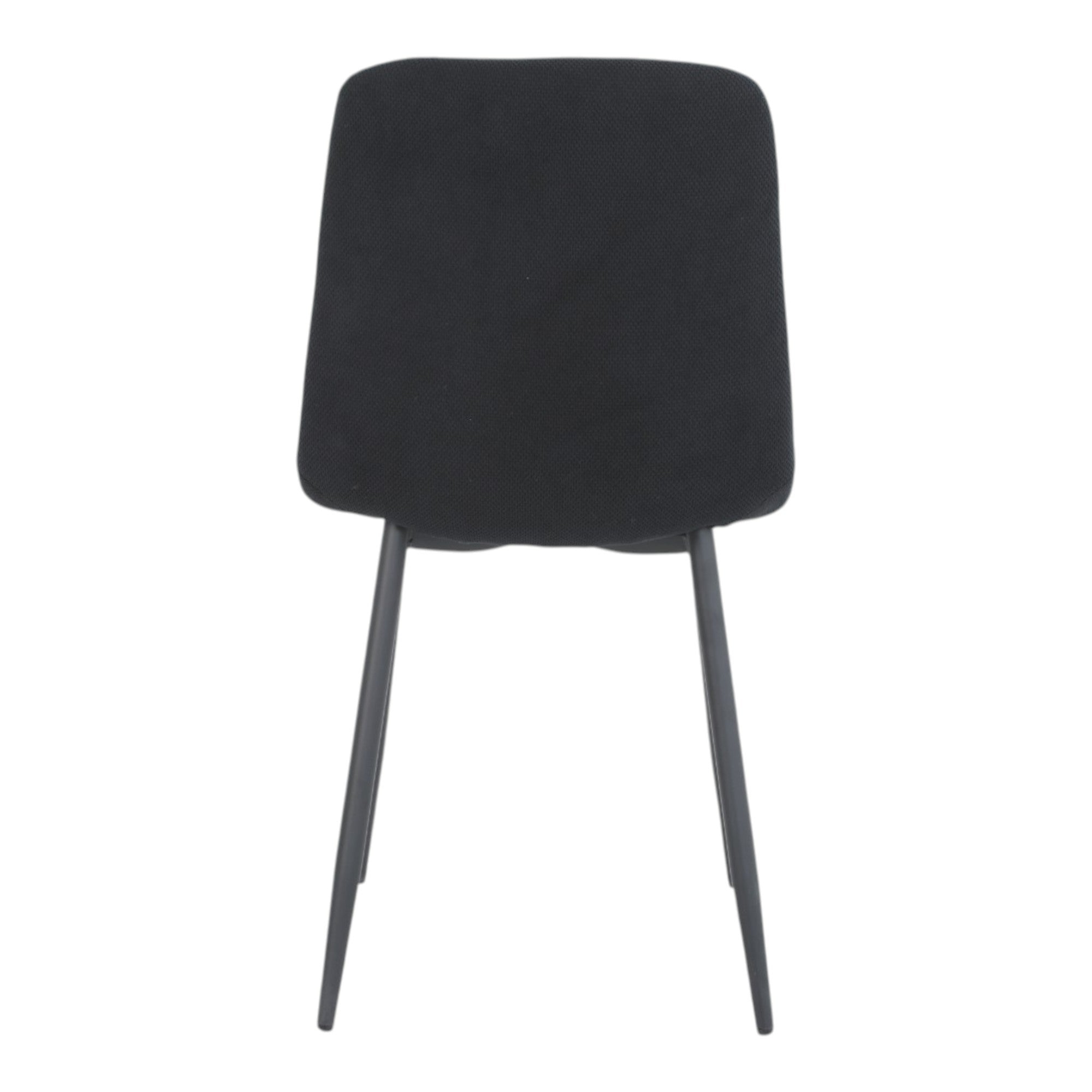 4 chaises tissu noir pieds métal noir - CLEO